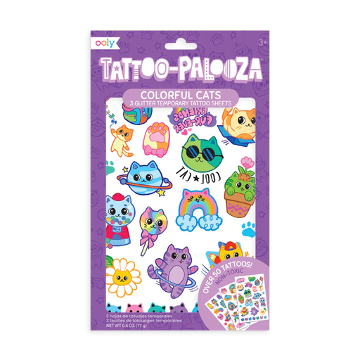 Tattoo-Palooza Colorful Cats Tattoos - JKA Toys
