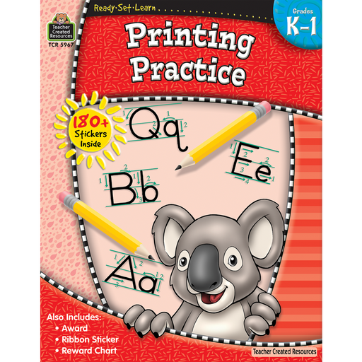 Ready Set Learn Workbook: Printing Practice - Grades K-1 - JKA Toys