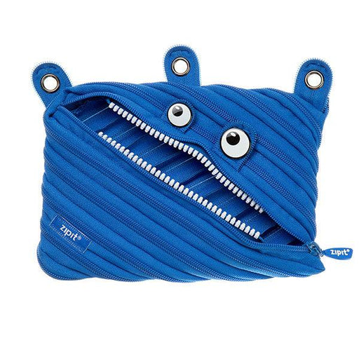 Monster 3 Ring Pencil Pouch- Blue - JKA Toys