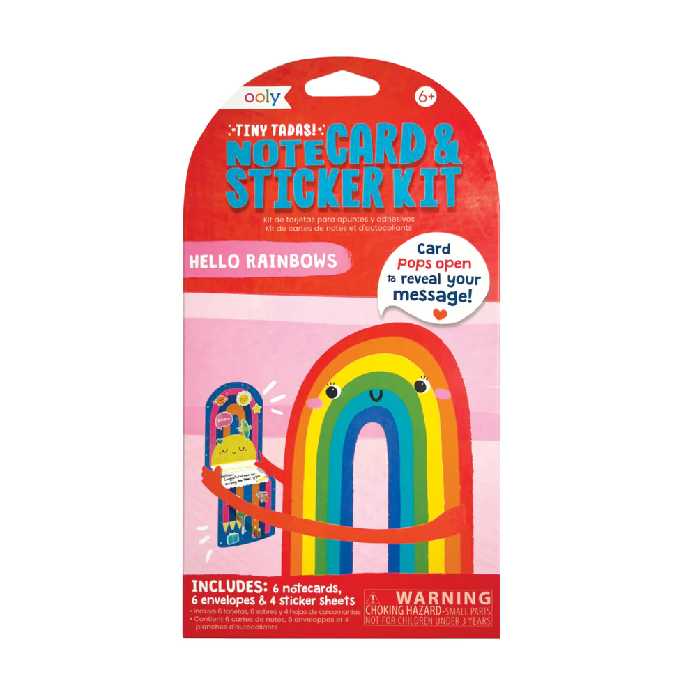 Tiny Tadas! Notecard and Sticker Kit: Hello Rainbows - JKA Toys