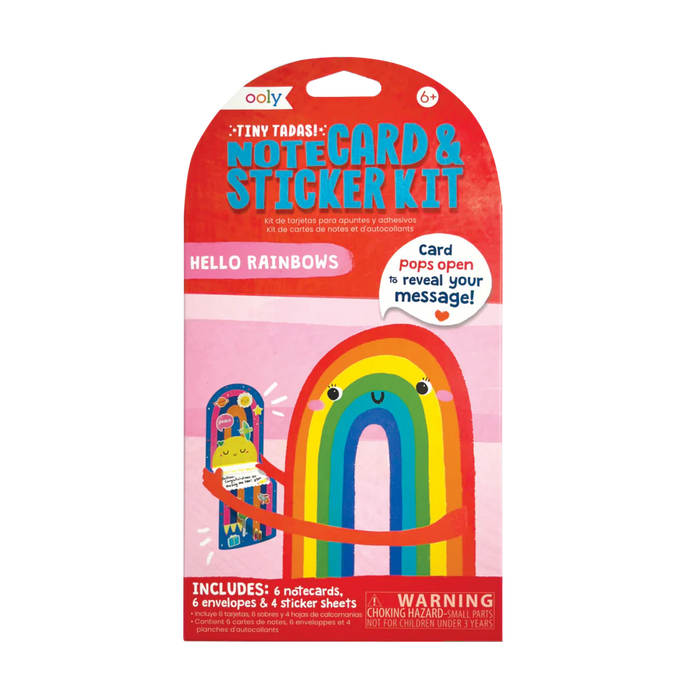 Tiny Tadas! Notecard and Sticker Kit: Hello Rainbows - JKA Toys