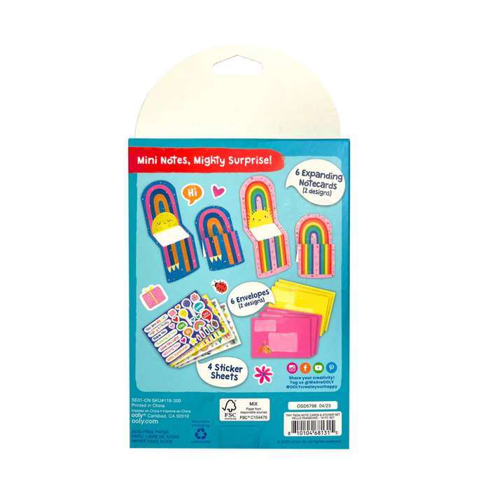 Tiny Tadas! Notecard and Sticker Kit: Hello Rainbows - JKA Toys