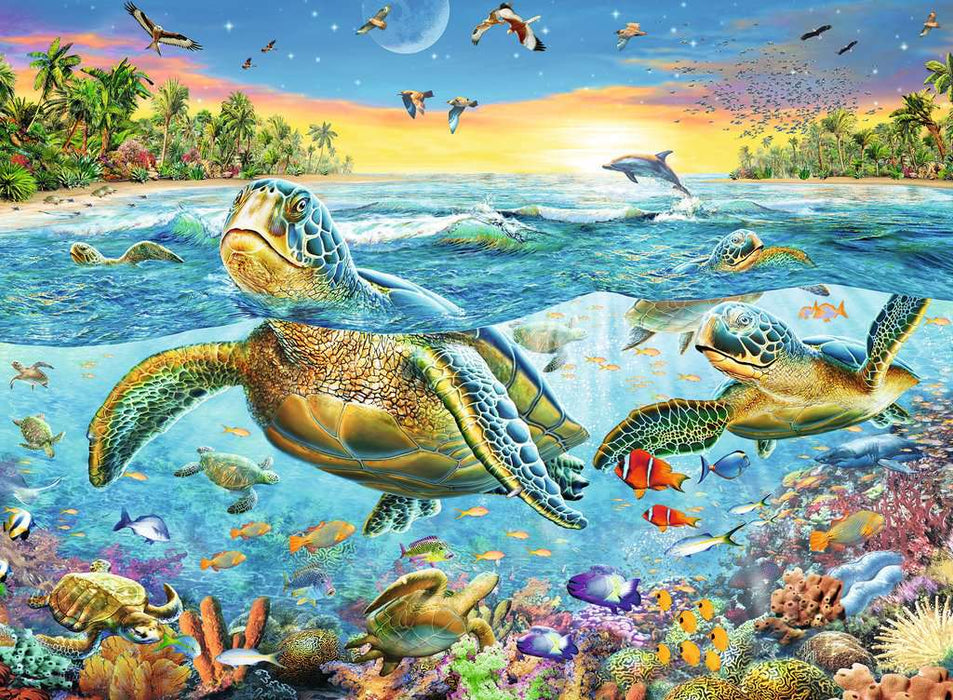 100 Piece Swim with Sea Turtles Puzzle - JKA Toys