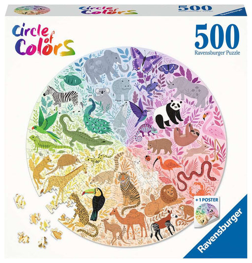500 Piece Animals Circle of Colors Puzzle - JKA Toys