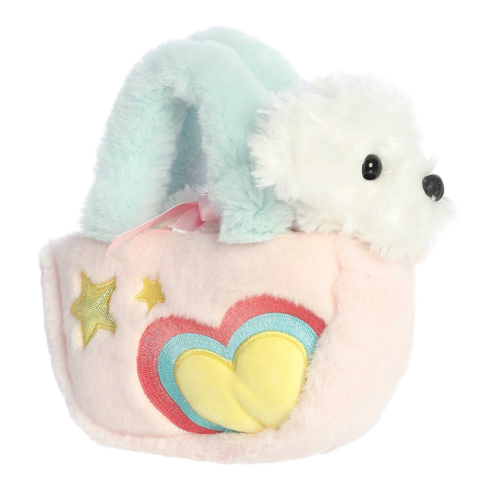 Pastel Heart Plush Dog Carrier - JKA Toys