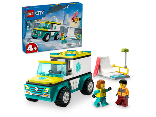 LEGO City Emergency Ambulance and Snowboarder - JKA Toys