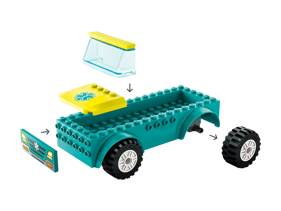 LEGO City Emergency Ambulance and Snowboarder - JKA Toys
