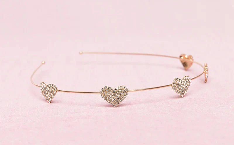 Boutique Rhinestone Heart Headband - JKA Toys