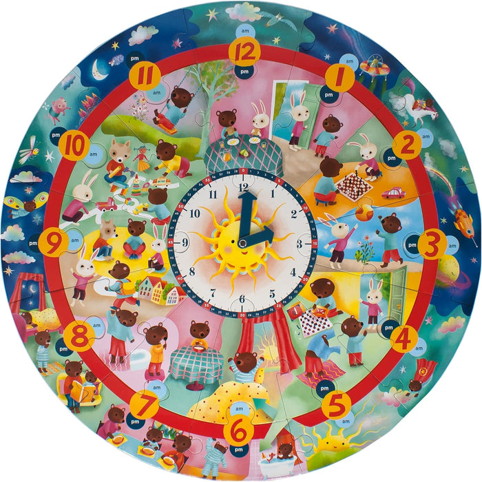 25 Piece Around The Clock Giant Circular Puzzle - JKA Toys
