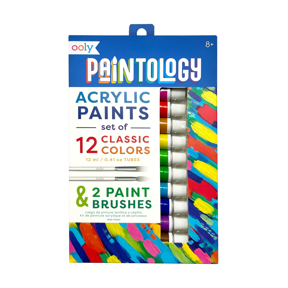 Paintology Acrylic Paints: 12 Classic Colors - JKA Toys