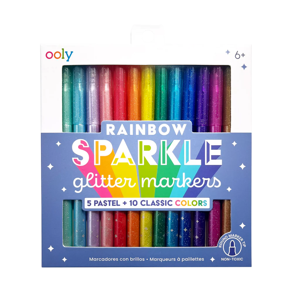 Rainbow Sparkle Glitter Markers - JKA Toys