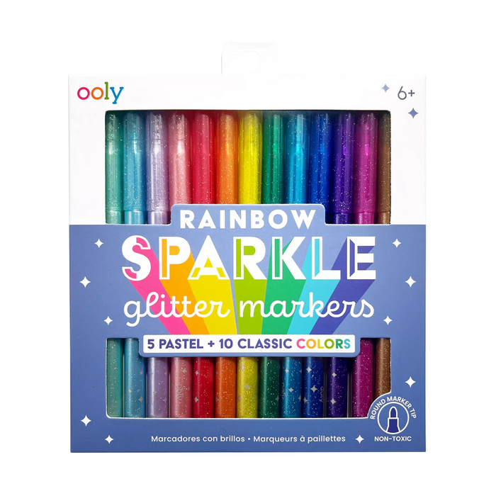 Rainbow Sparkle Glitter Markers - JKA Toys