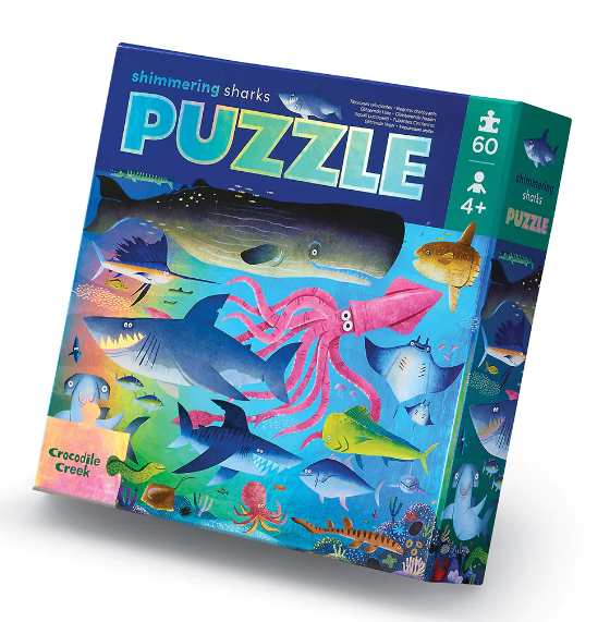 60 Piece Shimmering Sharks Puzzle - JKA Toys