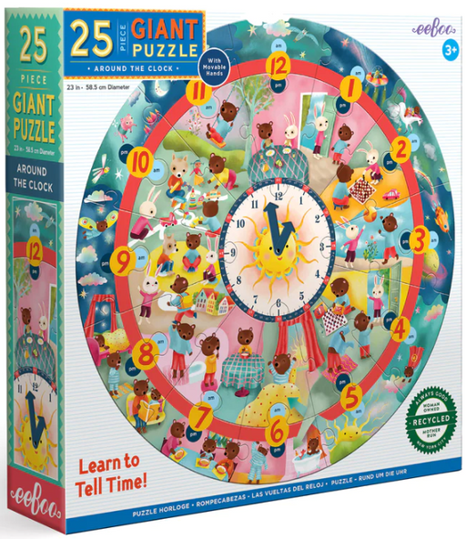 25 Piece Around The Clock Giant Circular Puzzle - JKA Toys
