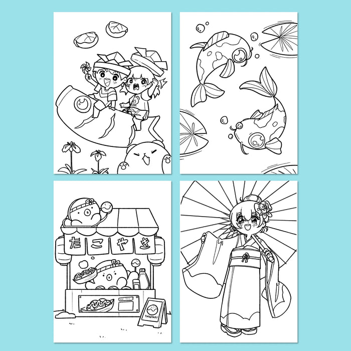 Anime Coloring Book - Japanese Adventures