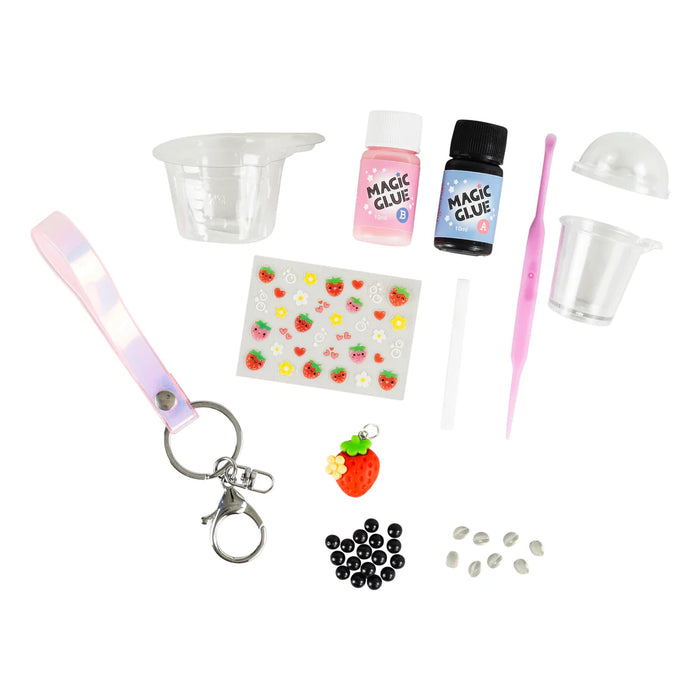 Strawberry  Bubble Tea Bag Charm Kit