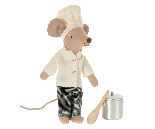 Maileg Chef Mouse with Soup Pot & Spoon