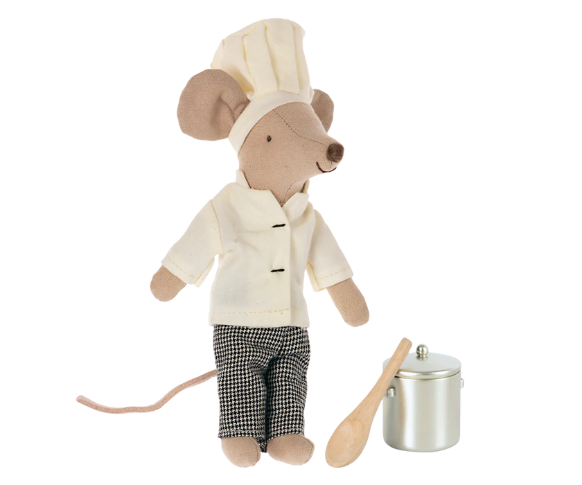 Maileg Chef Mouse with Soup Pot & Spoon