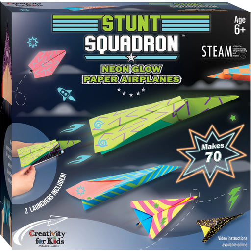 Stunt Squadron Neon Glow Paper Airplanes - JKA Toys