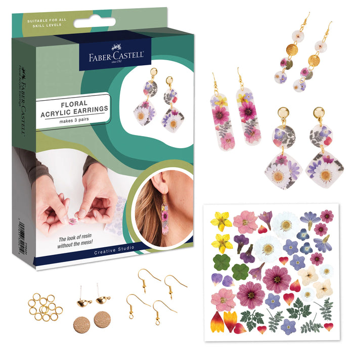 Pressed Floral Acrylic Earrings Kit - JKA Toys