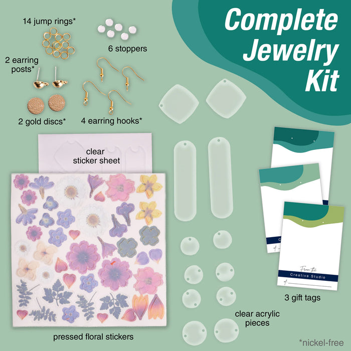 Pressed Floral Acrylic Earrings Kit - JKA Toys