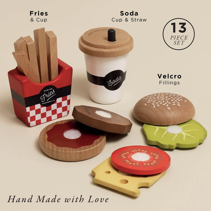 Wooden Gourmet Hamburger Set - JKA Toys
