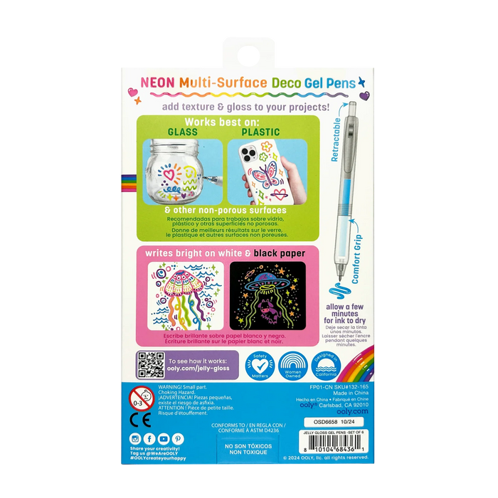 Jelly Gloss Neon Multi-Surface Gel Pens - JKA Toys