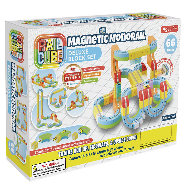 Magnetic Monorail Deluxe Block Set - JKA Toys