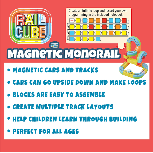 Magnetic Monorail Deluxe Block Set - JKA Toys