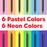 12 Color Pencils Black Edition - Neon & Pastel - JKA Toys