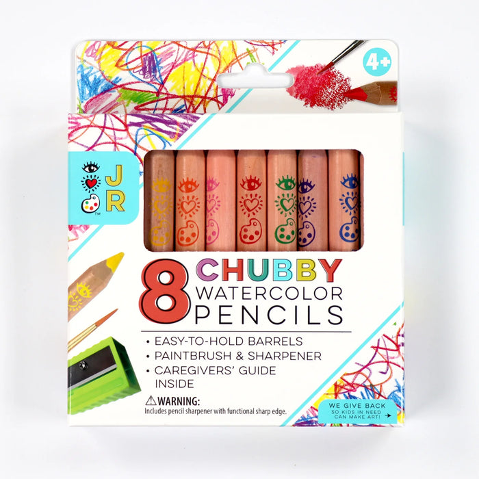 8 Chubby Watercolor Pencils - JKA Toys