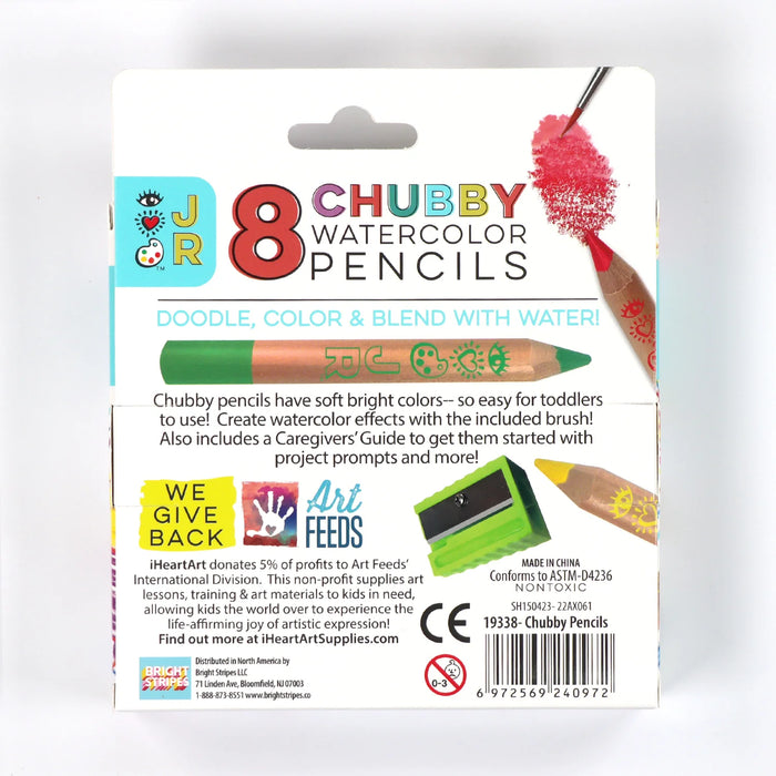 8 Chubby Watercolor Pencils - JKA Toys