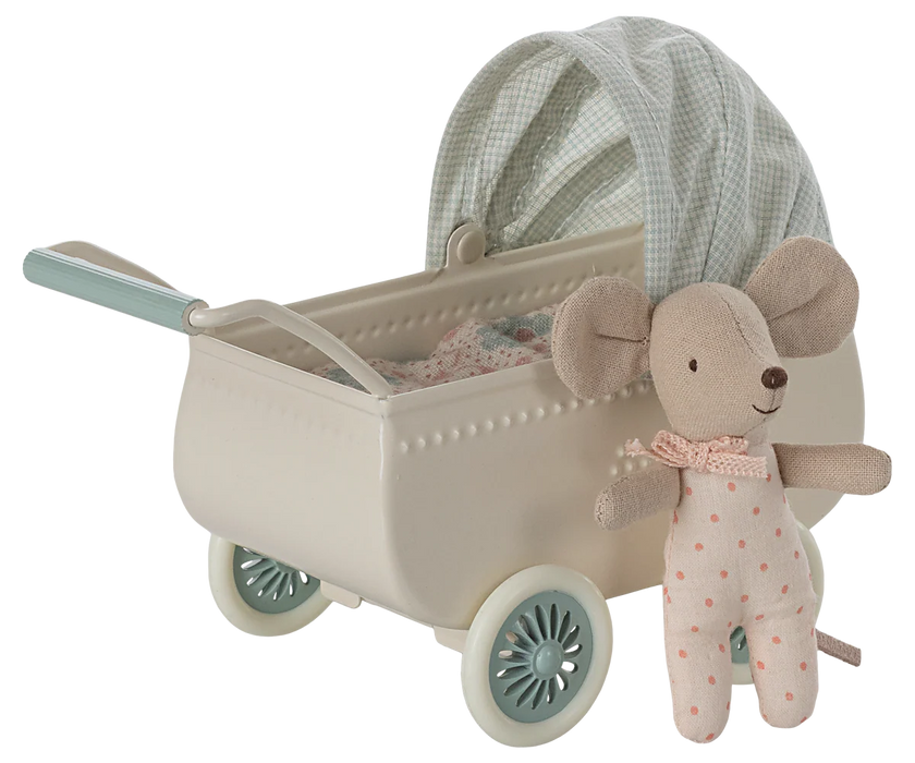 Maileg Pram with Baby Mouse - JKA Toys