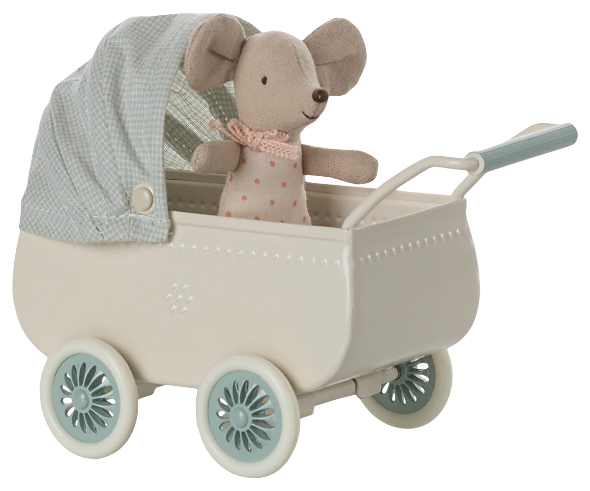 Maileg Pram with Baby Mouse - JKA Toys