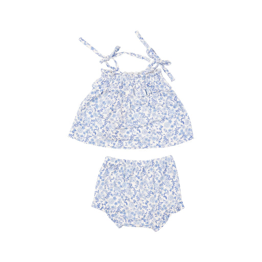 Blue Calico Floral Ruffle Top & Bloomer - JKA Toys