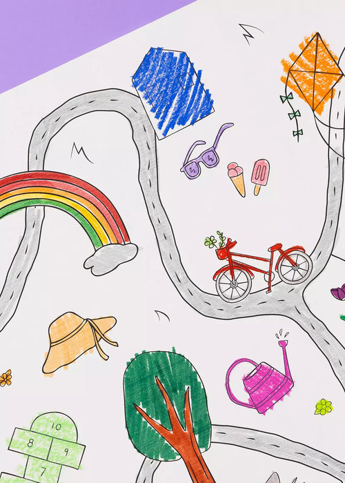 Detachable Seasons Sticky Coloring Poster Roll