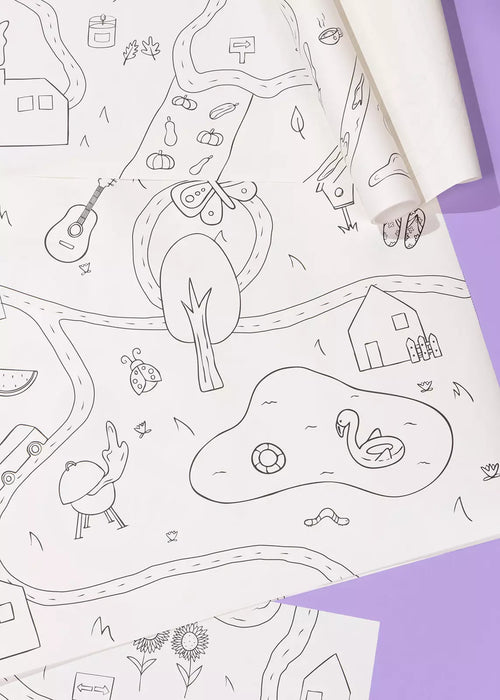 Detachable Seasons Sticky Coloring Poster Roll