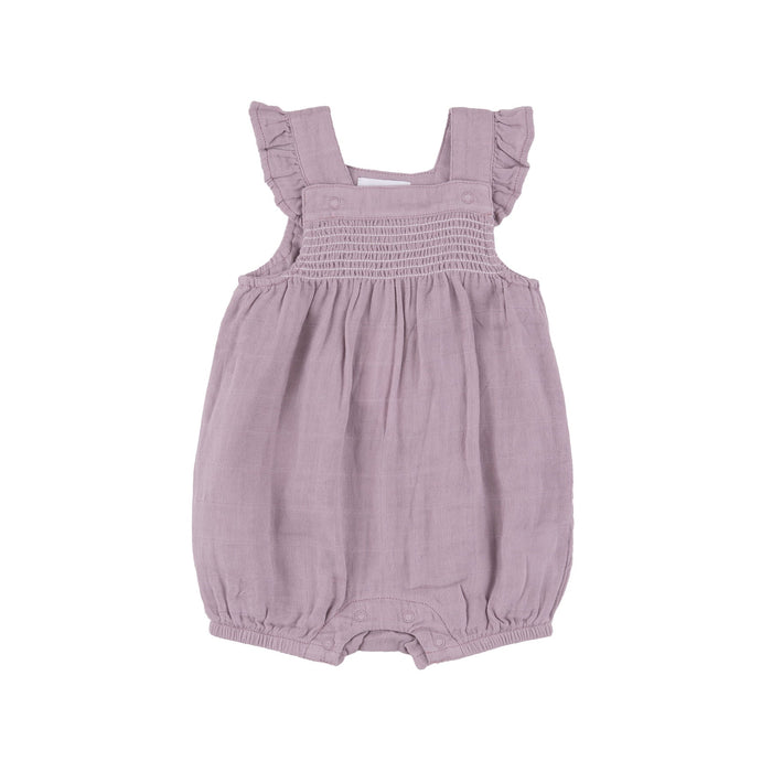 Lavender Smocked Front Overall Shortie - JKA Toys