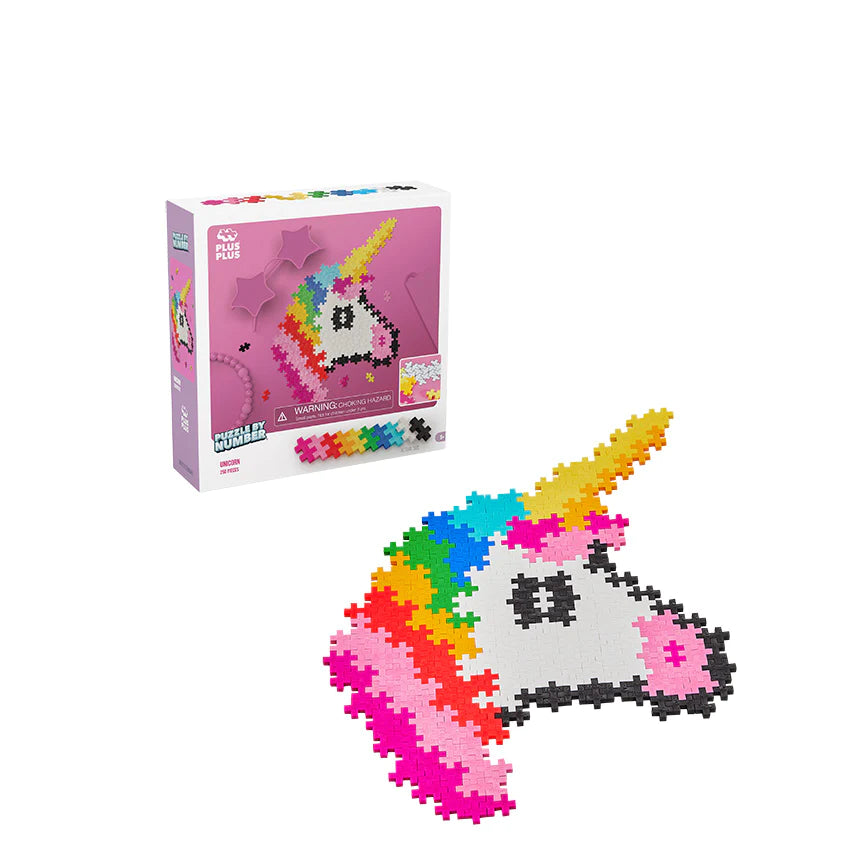Plus Plus Puzzle By Number: Unicorn - JKA Toys
