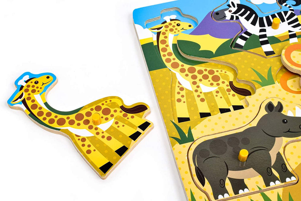 Wooden Peg Puzzle- Safari - JKA Toys