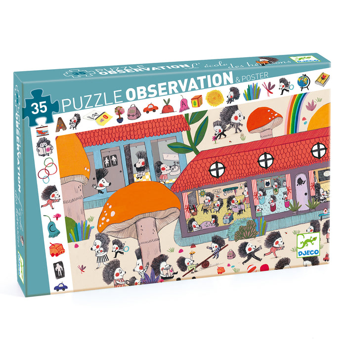 35 Piece Hedgehog School Observation Puzzle - JKA Toys
