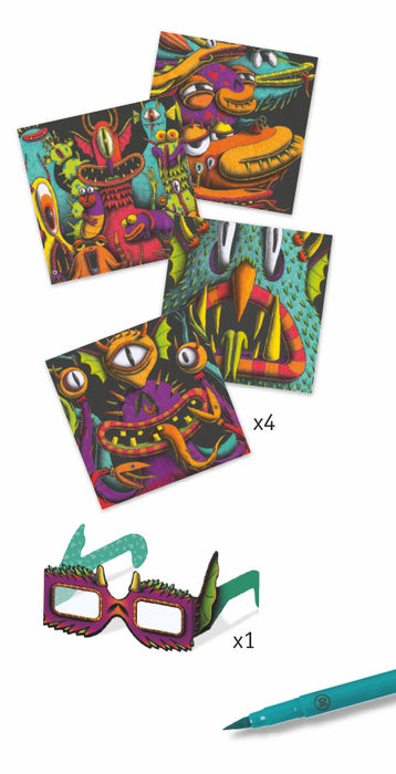 Funny Monsters 3-D Coloring Set - JKA Toys