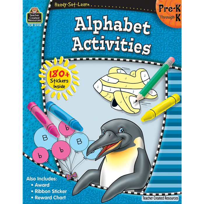 Ready Set Learn Workbook: Alphabet Activities - Grades Pre-K - K - JKA Toys