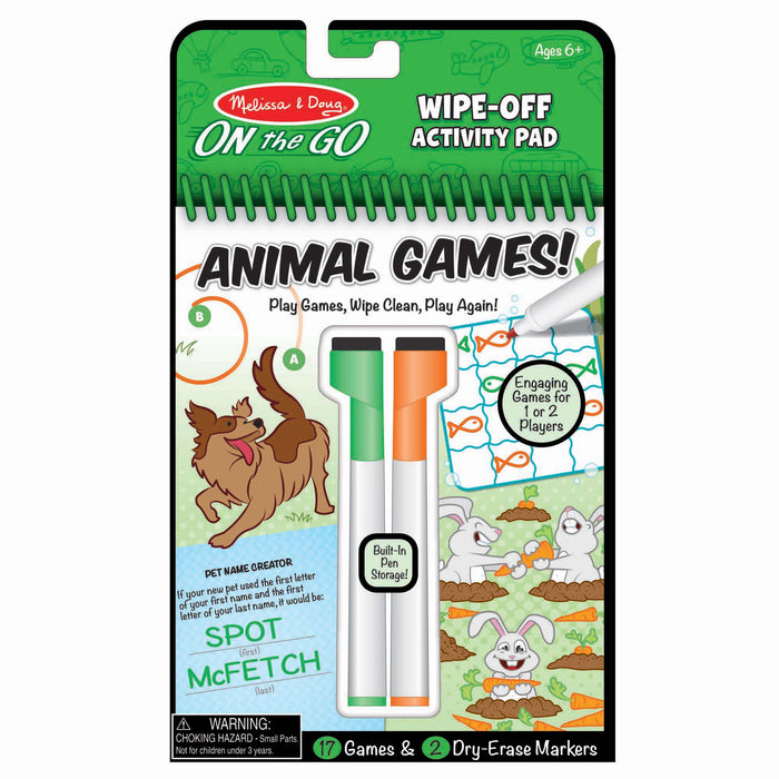 Animal Games Wipe-Off Activity Pad - JKA Toys