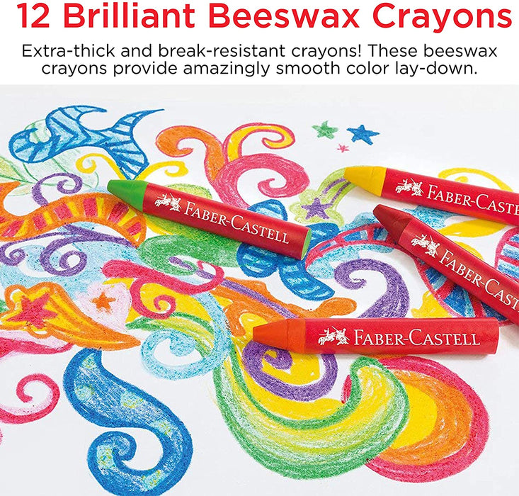 12 Brilliant Beeswax Crayons - JKA Toys