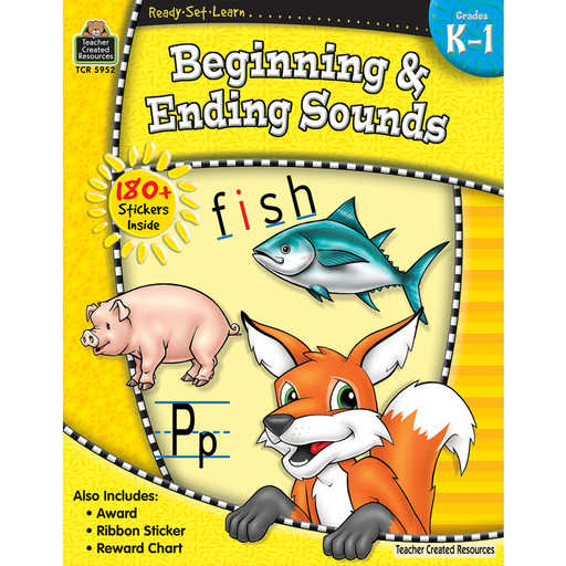 Ready Set Learn Workbook: Beginning & Ending Sounds - Grades K-1 - JKA Toys