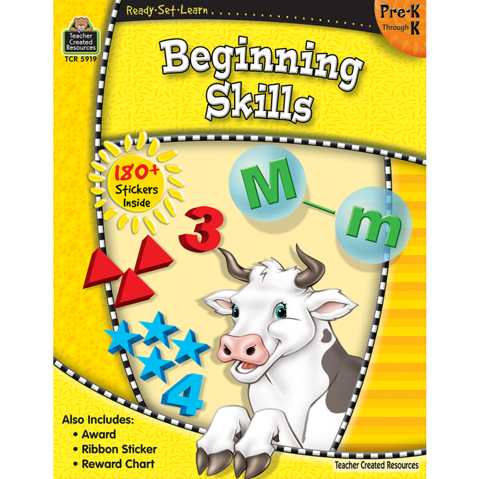 Ready Set Learn Workbook: Beginning Skills - Grades Pre-K - K - JKA Toys