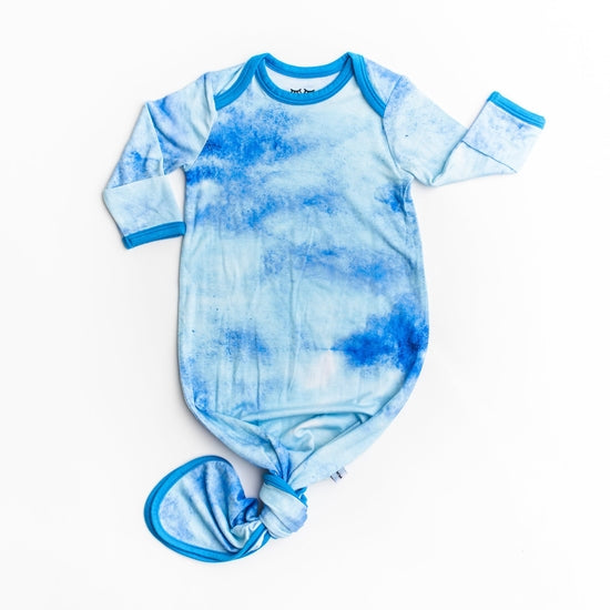 Blue Watercolor Infant Knotted Gown - JKA Toys