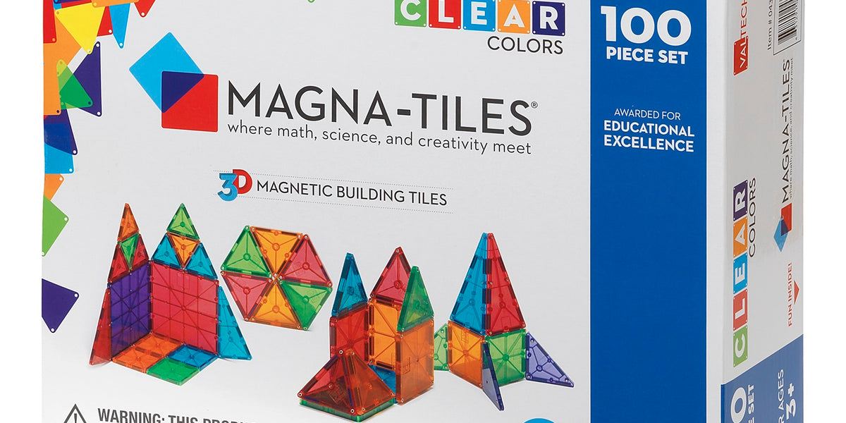 Magna-Tiles® Clear Colors 100-Piece Magnetic Blocks Set - Magna-Tiles®