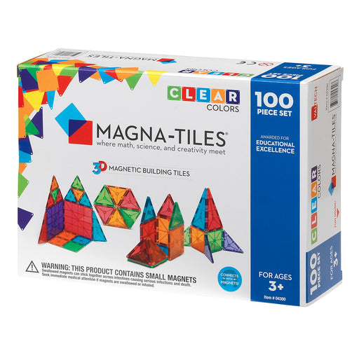 Magna-Tiles 100 Piece Clear Colors - JKA Toys